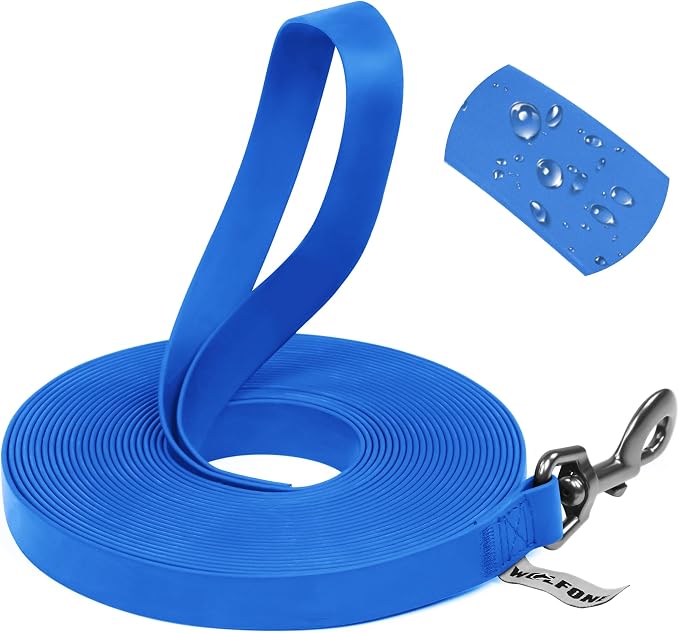 Wolfone Waterproof Dog Leash 10FT Long Line Training Leash for Dogs | Long Line Dog Leash Durable PVC coated leash with waterproof surface easy clean design for recall and outdoor walks