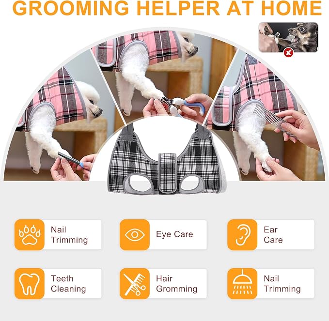 BEAUTYZOO Large Dog Grooming Hammock Harness, Nail Trim Restraint Sling, L | Dog Hanging Harness for Nail Trim, Adjustable Hook & Loop, Soft Neck Support/Dual Safety Straps for Stress-Free Grooming