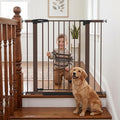 Mumeasy 36" High Extra Tall Dog Gate, 29.7"-40.5" Wide Pressure Mounted Tall Baby Gate for Dog, Auto Close Pet Gate with Door for Stairs,Doorways,House,Black