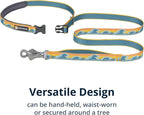 Ruffwear, Crag Dog Leash, 6 ft Reflective Everyday Lead, Swiveling Talon Clip, Padded Handle, Hands‑Free Waist‑Worn Option, Traffic Handle with Accessory Loop, Rising Wave