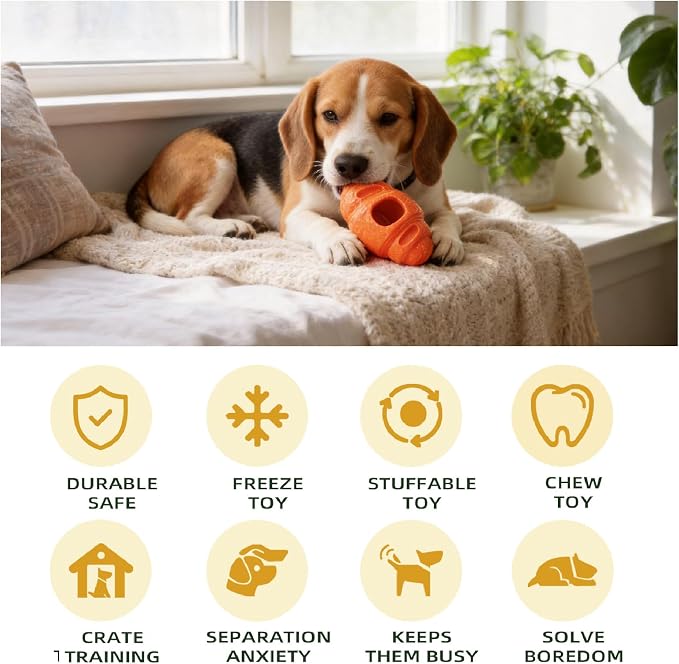 Durable Frozen Dog Chew Toy for Aggressive Chewers,Interactive Treat Dispensing Toy for Crate Training & Anxiety Relief,Food-Grade Nylon, Coffee Wood Fiber, Easy to Clean,For Medium & Large Dogs
