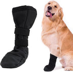 IDOMIK Dog Boots for Injured Paw, Soft Dog Booties to Prevent Licking | Breathable Dog Paw Protector, Dog Shoe with Non-Slip Sole & Adhesive Strap, Fits Small to Large Dogs,Black,XL