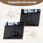 Pet Bench Seat Covers for Trucks, Heavy Duty Nonslip Car Seat Protector with ISOFIX Openings for 1-2 Child Car Seats,Fits Ford 150,Ram 1500,GMC Sierra,Toyota,Ram,Chevrolet Silverado(Black)