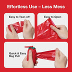 VETRESKA Strawberry Scented Dog Poop Bags, Leak Proof, 300 Counts | Extra Thick and Large Pet Waste Bags for Dogs Walking and Cat Litter, 20 Rolls