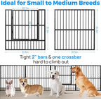 Dog Playpen 32" Height – Heavy Duty, Foldable | 25mm Steel Tubes, 40.8 lbs sturdy frame, rubber non-slip feet, indoor outdoor, Small Medium Dogs