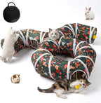 Cat Tunnel for Indoor Entertainment, Tear-Resistant Cat Play Tube with Play Ball, Collapsible Pet Tube with Interactive Peephole, Ideal for Kittens Puppies Rabbits (Octopus-Shaped)