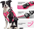 WINGOIN Pink Tactical Dog Harness for Extra Large Dogs,No Pull Dog Harness | Heavy Duty with Handle,Adjustable Reflective,Military K9 Style,Big Size Dog Vest,for Great Danen,for Walking Running Hunting