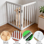 Dog Gate Indoor, Freestanding Dog Fence for The House, Doorways, Hallways,or Stairs,Pet Gate Foldable Wooden,Expandable 32" Height 2 Panels,White
