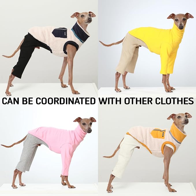 D Doggy Star Italian Greyhound Clothes High-Stretch Sleeveless Onesie for Styling (M,Coordi Otameal)