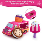 Hollypet Squeaky Hide and Seek Dog Toys for Small and Medium, Ice Cream | Interactive Plush Stuffed Dog Squeak Toys for Small Medium Sized Dogs and Non-Aggressive Chewers, Puppy Teeth Clean Chew Toys