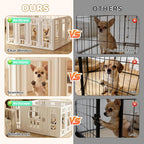 Clear Acrylic Dog Playpen for Indoor Puppy with HDPE, 15 Panels (47"x47") | Tool-Free Indoor Pet Fence, Large Clear Puppy Playpen with Suction Cup, Transparent Enclosure for Small Dogs Cats Bunnies