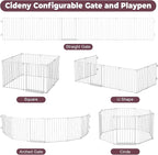 190" Extra Wide Baby Gate Playpen, Adjustable Baby Fence Play Yard | Long Dog Gates Indoor for Stair Doorway Fireplace, Large Child Gate for Toddler Kid Pet, Family Essentials Safty Gate, White