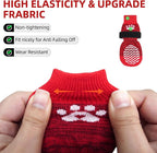 PUPTECK Anti Slip Dog Socks with Double Grippers for Hardwood Floors, Shoes for Hot/Cold Pavement, Boots & Paws Protectors to Prevent Licking, Traction Booties for Senior Small Large Dogs
