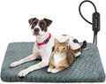 GASUR Heated Dog Bed, 28''x20'' Waterproof Cat Heating Pad with Timer Temperature Adjustable, Indoor Heated Electric Pet Bed for Cats Dogs, Auto Power-Off, Anti-bite Pet Heated Pad, Medium