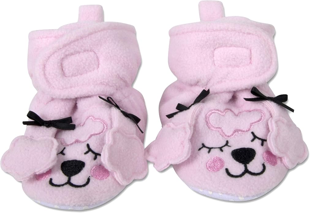 Cozy Fleece Baby Booties- Sherpa Baby Crib Booties Soft Soled Winter Shoes Unisex Fleece Booties Baby Boy, Baby Girl 0-6 Months