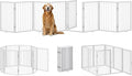 Vantas 160" x 32" Foldable Freestanding Extra Wide Dog Gate with Door,White | Freestanding Dog Gate for Stairs and Doorways, Renter Friendly No Drill, Extra Wide, Easy Storage, With Support Feet