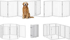 Vantas 160" x 32" Foldable Freestanding Extra Wide Dog Gate with Door,White | Freestanding Dog Gate for Stairs and Doorways, Renter Friendly No Drill, Extra Wide, Easy Storage, With Support Feet