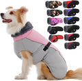 IECOii Dog Coat for Large Dogs, Reflective & Adjustable Turtleneck Jacket with Buckle, Thermal Fleece Lined Dog Snowsuit for Cold Weather - Soft Dogs Winter Coat Windproof Warm Vest, Pink, L
