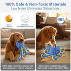Interactive Dog Toys Octopus,Durable Automatic Jumping Dog Toy to Keep Them Busy,Squeaky Moving Tug of War Doggie Toy,USB Rechargeable,Not for Aggressive Chewers (Blue)
