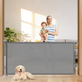 78" Retractable Extra Wide Baby Gates for Stairs, Long Mesh Dog Gate | Indoor Outdoor Pet Gate for Large Openings, Ideal for Doorways Hallways Kitchens Decks & Porches, 34" Height, Gray