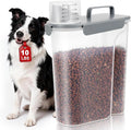 TBMax 10 lbs Cat Dog Food Storage Container, 2026 Upgraded Large Pouring Container for Pet Food Storage, Bird Seed Dispenser, Portable Travel Kibble Holder -Light Gray