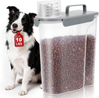 TBMax 10 lbs Cat Dog Food Storage Container, 2026 Upgraded Large Pouring Container for Pet Food Storage, Bird Seed Dispenser, Portable Travel Kibble Holder -Light Gray