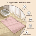 Garoopion Silicone Cat Litter Mat 34×22 inch, Easy to Clean, Pink | Waterproof Silicone Mat with Raised Edges, Catch Litter, Protect Floor from Urine, Multi-Use for Dog/Sink/Kitchen/Boots