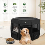 X-ZONE PET Dog Playpen Portable Pet Play Pens for Puppies, Cat, Rabbit, Chicks, Foldable Exercise Play Tent Kennel Crate, Indoor/Outdoor Travel Camping Black X-Large