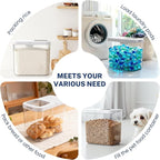 LEAWALK 12 Lbs Airtight Dog Cat Food Storage Container and Dog Treat Containers BPA-Free, PET Clear Stackable Pet Storage Bin, 1-Cup Scoop, 1-Sponge cleaning brush, Pop Top, With handle, Easy Mobility