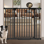 41" Extra Tall Baby Gate for Big Dog No Jumping Over, 30-49.2" Wide Pet Safety Gate Indoor for Doorways No Drilling,Auto Close Child Puppy Gates for Stairways Pressure Mounted (Black)