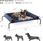Cooling Elevated Dog Bed, Outdoor Raised Dog Beds, Medium Waterproof Dogs Cot W/Breathable Mesh, Pet Cot W/Portable Removable Bolster