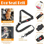 LOBEVE No Pull Dog Harness, Collar & Leash Set | Includes Dog Seat Belt, Collapsible Bowls & Poop Bag Dispenser. Ideal for Training, Walking, Hiking. Fits Small to Large Dogs(Black-L)
