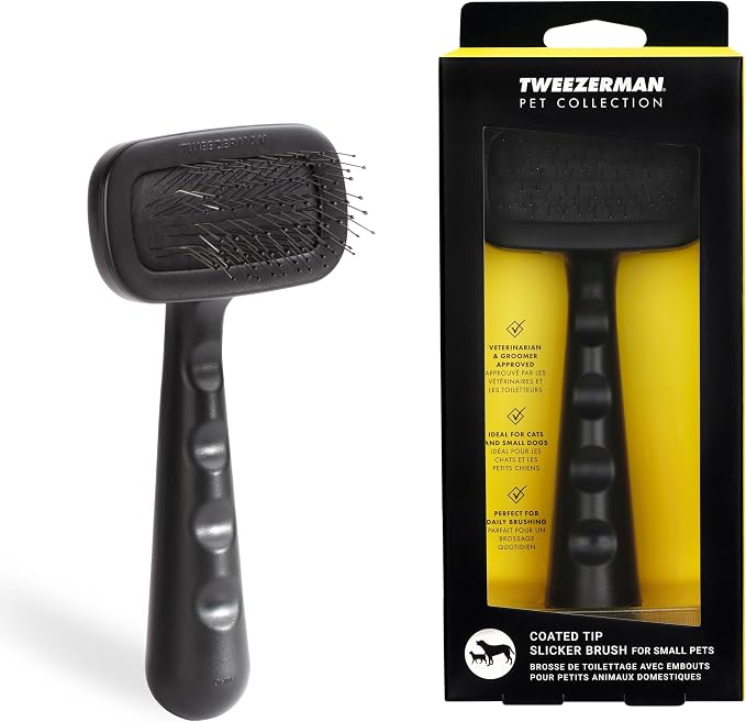 Tweezerman Slicker Brush for Pets-Grooming Brush with Coated Bristles