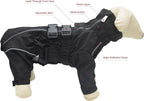 Lovelonglong Waterproof Dog Raincoat – 6-Leg Full Body Dog Rain Suit with Reflective Strips & Leash Opening, Outdoor Dog Jacket for Rainy Weather