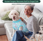 Kuoser Dog Recovery Suit After Surgery, Spay Neuter Surgical Suit for Dogs | Post Surgery Anti-Licking Dog Onesie Protects Wounds and Incisions, E-Collar & Cone Alternative Bodysuit for Female Male Dogs