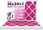 16x24x1 Air Filter (2-Pack) | Made in the USA | Color Changing | Remove Cat and Dog Odor | MERV 8 for Pet Hair Dander and Dust | 15.5"x23.5"x0.75" Exact Size