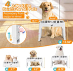 COMESOON Elevated Dog Bowls, 4 Height Adjustable Raised Bowl Stand with 2 Thick 50oz Stainless Steel Food Bowls Non-Slip Feeder Adjusts to 3.7'', 9.2'', 10.75'', 12.36'' White