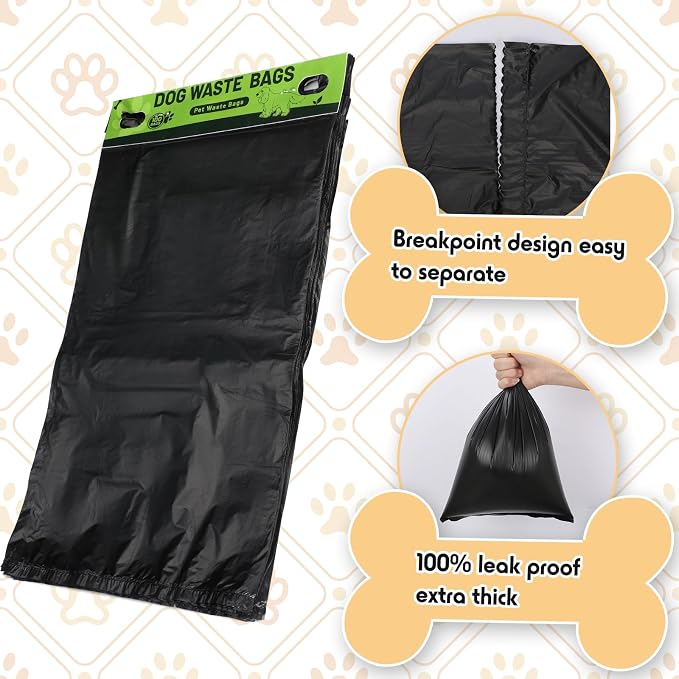 Ireer 10000 Pcs Dog Bags Bulk, Dog Pet Waste Bags Bulk, Leakproof Easy Single Pull Bag for Poop Station Fit Hang Hole Dispenser Pet Waste Bag for Home Outdoor
