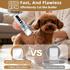 ETACCU 4 in 1 Dog Clippers Grooming Kit with LED Display, Cordless Dog Quiet Hair Trimmer for Paw Nail Grinder, Rechargeable 2-Speed Cat Clippers Face Shaver for Paw Nail Body Ear