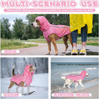 Pink Dog Raincoat with Reflective Strip Hoodie, Waterproof Poncho，S | Reflective Safety Trim, Waterproof & Breathable, Adjustable Hood, Leash-Friendly Access Hole, Easy On & Off Design