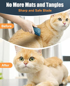 oneisall Pet Clippers for Cat Matted Hair, Quiet Pet Shaver for Cats | Waterproof Cordless Cat Clippers for Matted Long Hair with Storage Bag,Lightweight and Easy to Use for Cat, Pet, Small Dog