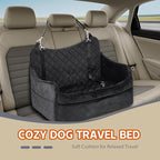 Dog Car Seat for Large Dogs up to 55 lbs, Heavy Duty Booster Seat | Reinforced pet car seat: safety tether, adjustable straps, waterproof Oxford fabric, anti-slip base for SUV, car & truck