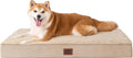 EHEYCIGA Orthopedic Dog Bed Large with Removable Washable Cover,Khaki,36x27 | Egg Crate Foam Support,Durable Oxford fabric,Non-Slip Bottom,Machine Washable,Soft Waterproof Plush Pet Bed Mat For Crate