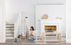 Regalo Safety 51.5"-144" Metal 2-in-1 Super Wide Baby Gate & Play Yard | Adjustable Playpen, For Doorways & Open Spaces, For Babies, Toddlers & Pets, White, Tested & Trusted for 30 Years