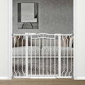 Fairy Baby 29.5"-43.7" Extra Wide Baby Gates No Drill, Auto Close Press Mounted Dog Gate for Doorways, Adjustable Width Walk Through Pet Gates for The House, White