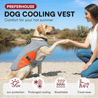 Dog Cooling Jacket for Large Dogs, Pet Cooling Vest with Mesh and D Ring, Dog Reflective Stripe Cooler Jacket for Beach, Hiking, Walking, Orange-L