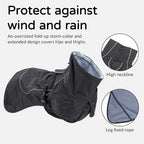Waterproof Dog Raincoat, Windproof Rain Jacket with Velvet Lining for Outdoor Windy Weather, Breathable Full-Body Coverage Dry Suit Coat with Reflective Strips for Extra Big Dog (Black, XL)