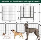 VISCOO Dog Playpen Outdoor, 16 Panels 32" H Dog Pen Indoor, Metal Dog Fence | Pet Fence for Large/Medium/Small Dogs, Indoor Puppy Playpen, Foldable Heavy Duty Exercise Pen for RV,Camping,Yard