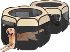 EighteenTek® 2-in-1 Pop Up Cat Playpen XLarge, Dog Puppy Pet Playpen, Indoor Outdoor Cats Enclosed, Cat Tent House Crate Cage, Portable & Foldable Playpen for Kittens(No Divider, Unified Space)