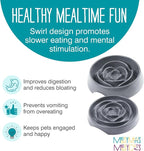 Messy Mutts Round Slow Feeder, 8 Inch, 1.75 Cup, Cool Grey | 8 Inch Round Silicone Puzzle Slow Feeder For Dogs And Cats, Holds 1.75 Cups, Dishwasher Safe